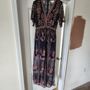 Elegant Floral Embroidered Dress